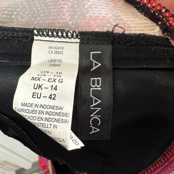 La Blanca Multicolor Metallic Zigzag Bandeau Tankini Top – Size 10 - Picture 8 of 9